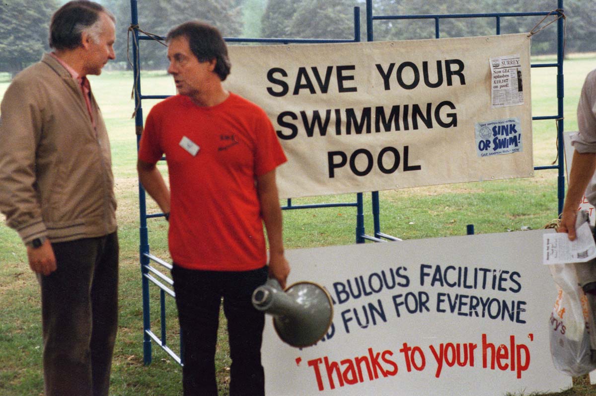 Marshall Lees with Ronald Sim at the Sink or Swim fundraising Fun Run